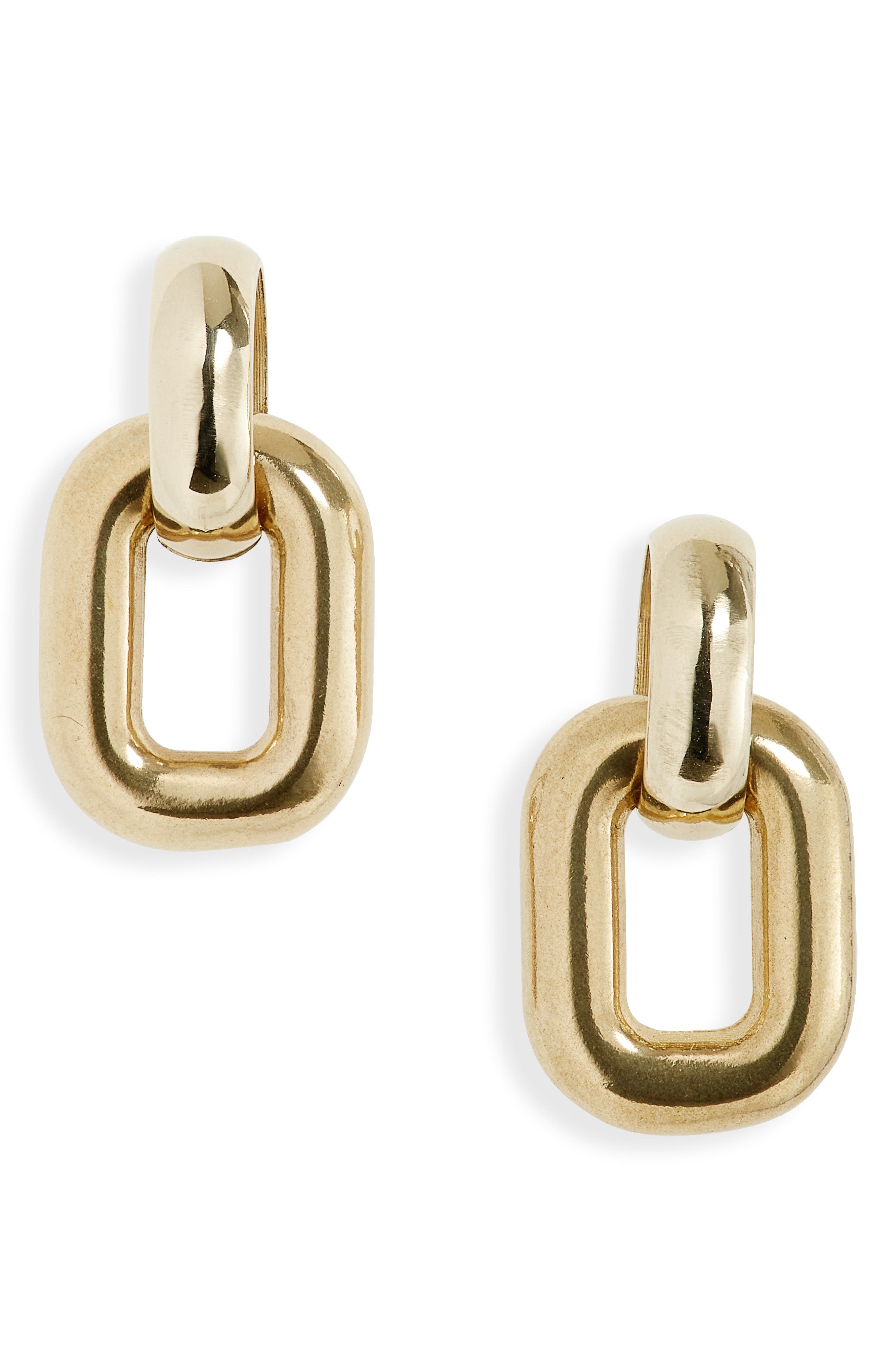 Laura Lombardi Greca Chain Drop Earrings in Brass at Nordstrom
