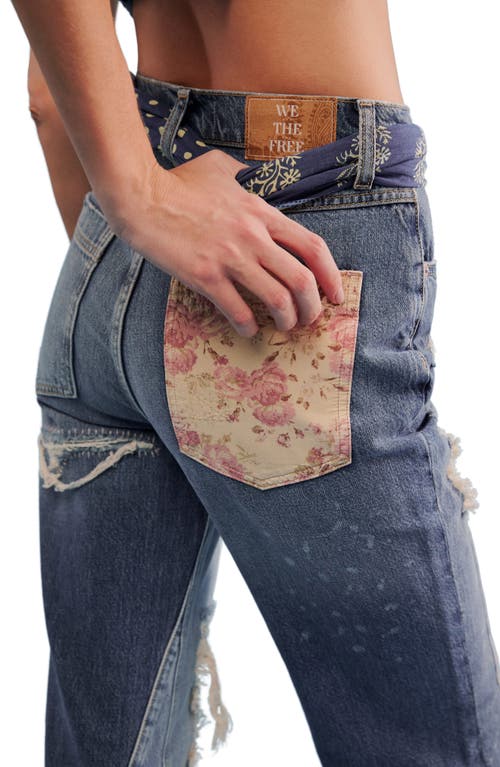 Shop Free People Love Story High Waist Rip & Repair Patchwork Flare Jeans In Aphrodite