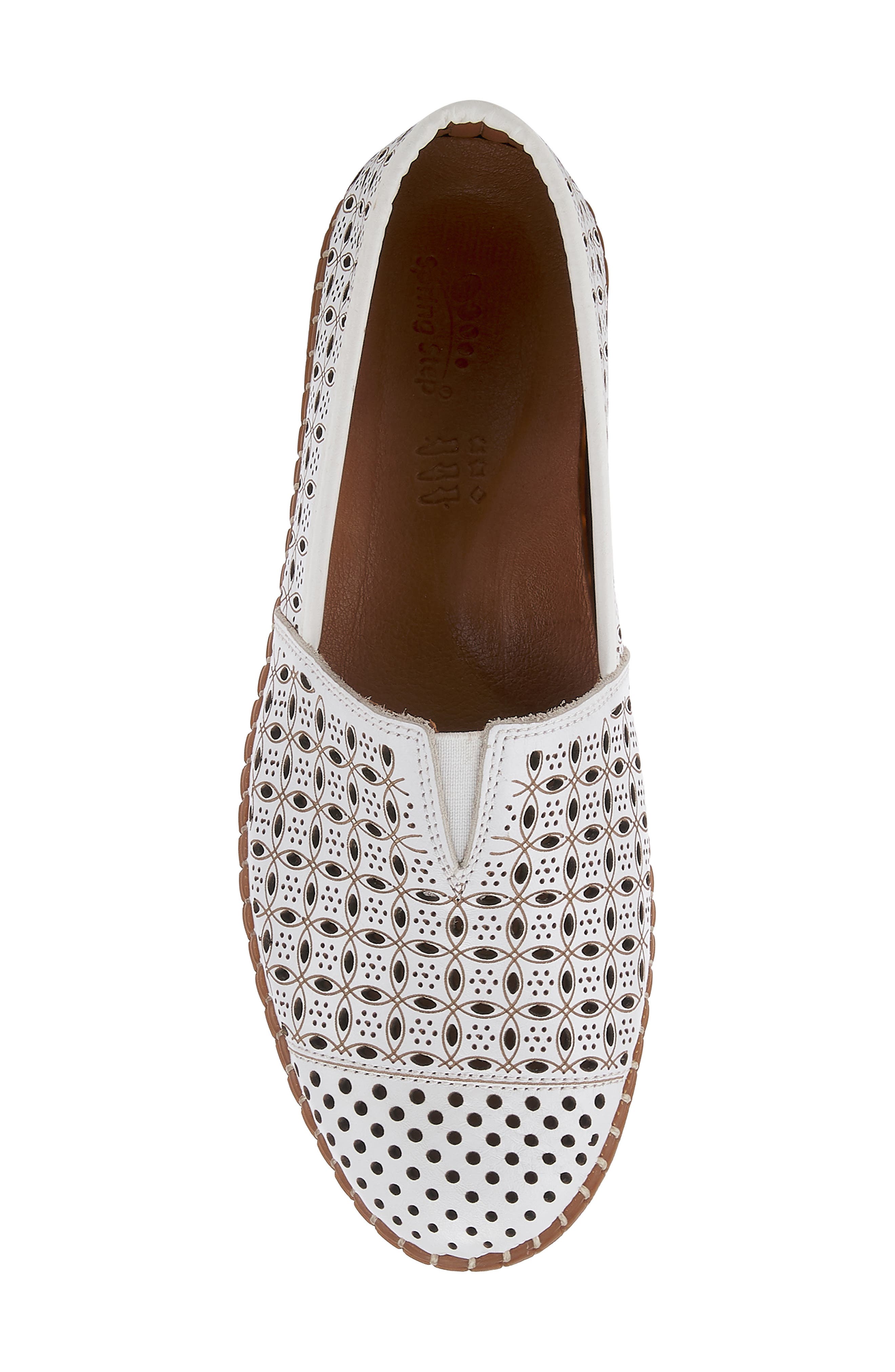 Spring Step Oralis Perforated Leather Loafer in White