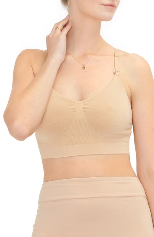 The Essential Maternity Wireless Pumping and Nursing Bra in Sand
