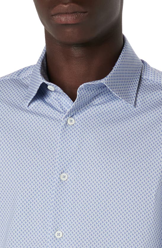 Shop Bugatchi James Ooohcotton® Diamond Print Button-up Shirt In Air Blue