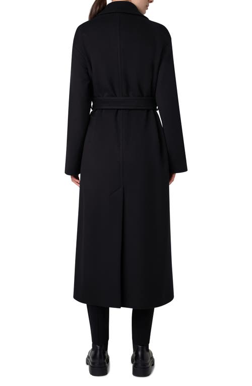 Akris Punto Double Breasted Belted Wool Blend Coat In Black