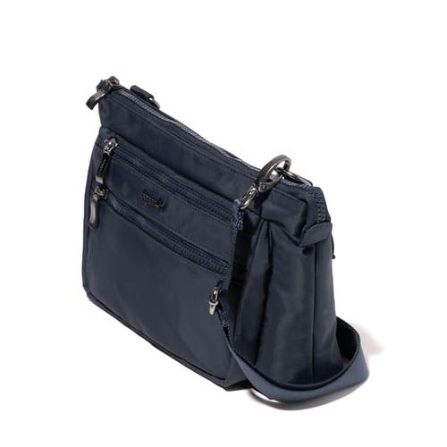 Shop Baggallini Pocket Belt Bag Convertible Crossbody Waist Pack In French Navy Twill