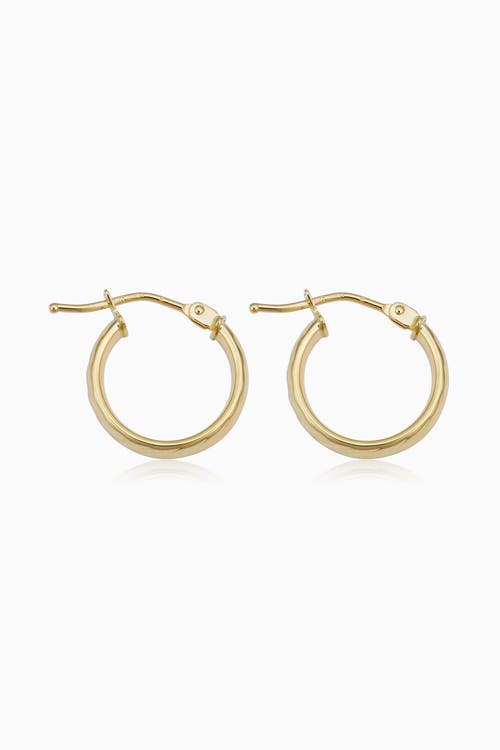 Shop Oradina 14k Yellow Gold With A Twist Mini Hoops