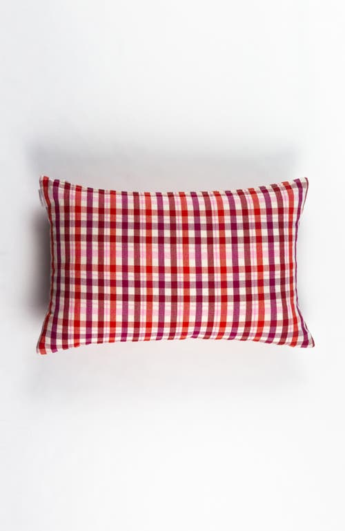 ARCHIVE NEW YORK ARCHIVE NEW YORK NOEL RED PLAID HANDWOVEN COTTON RECTANGLE THROW PILLOW