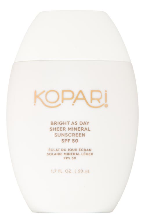 Kopari Bright As Day Sheer Mineral Spf 50 Sunscreen In No Color