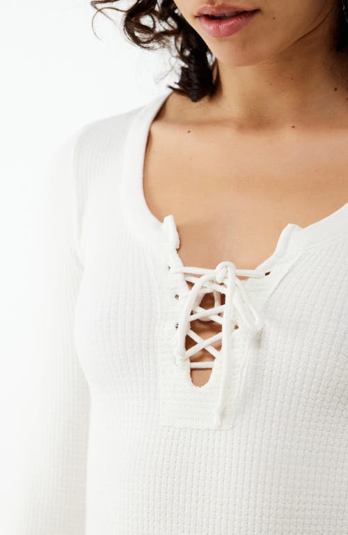 Shop Bdg Urban Outfitters Knockout Long Sleeve Tie Front Crop Top In White