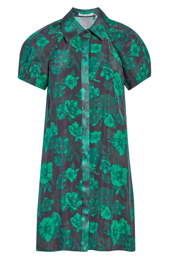 Alice And Olivia Floral Jem Puff-sleeve Shirtdress In Dream Floral ...