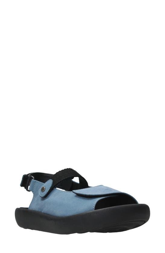 Wolky Jewel Xw Slingback Platform Sandal In Baltic Blue Nubuck