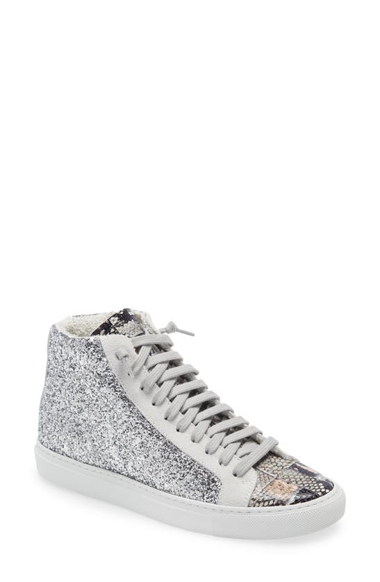 P448 Star Glitter High Top Sneaker In Picasso/ Sil | ModeSens