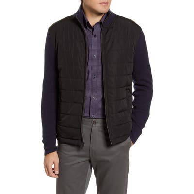 Nordstrom Shop Mixed Media Sweater Jacket, Blue