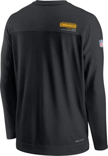 Men's Nike Black Washington Commanders Sideline Coach Chevron Lock Up Long  Sleeve V-Neck Performance T-Shirt