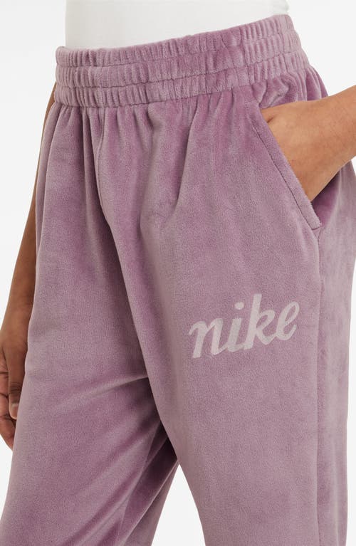 Shop Nike Kids' Sportswear Velour Joggers In Plum Dust/platinum Violet