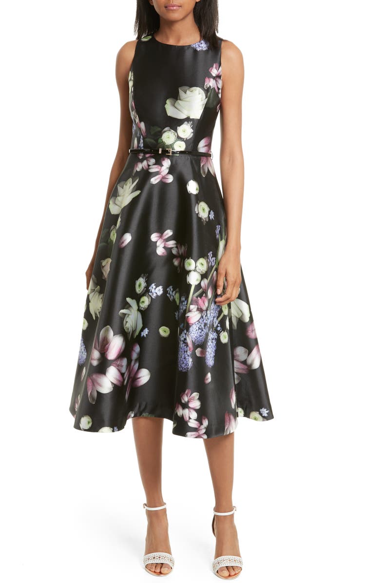 Ted Baker London Rosa Kinsington Floral Belted A-Line Dress | Nordstrom