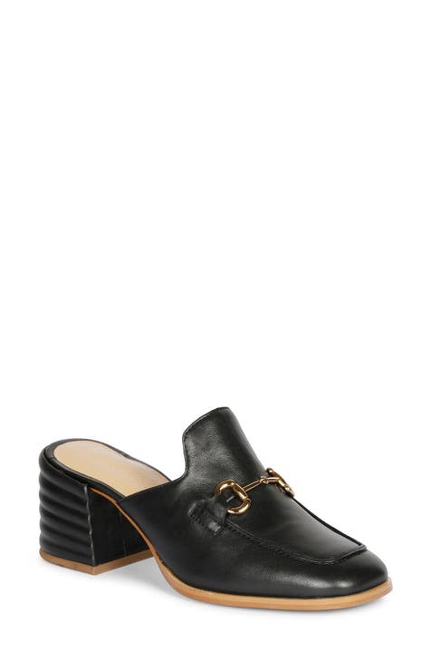 Heeled store loafer mules