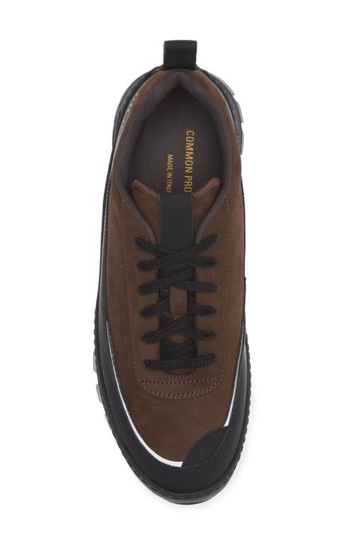 Common Projects Low Top Leather Sneakers With Chunky Sole In Earth