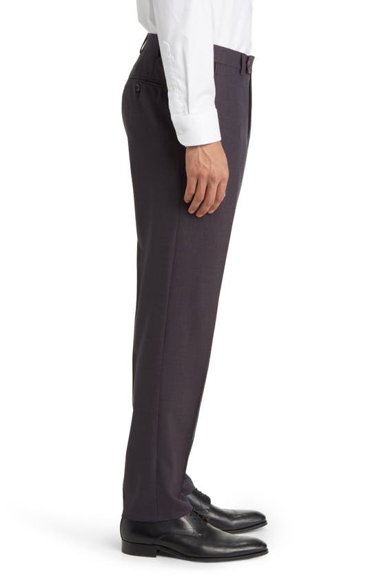 Ted Baker Jerome Soft Constructed Stretch Wool Dress Pants In Berry