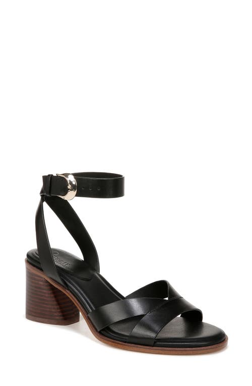Yumi Ankle Strap Sandal in Black Chocolate Leather