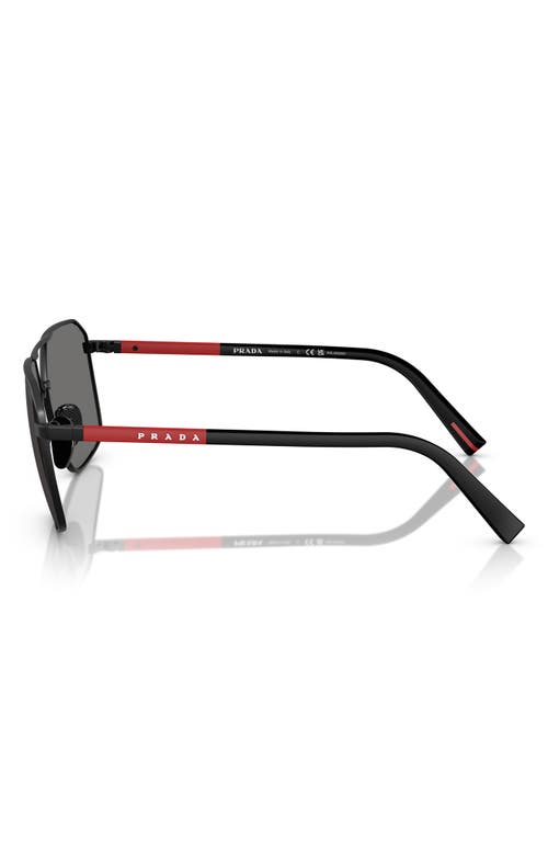 Shop Prada 60mm Polarized Pilot Sunglasses In Matte Black