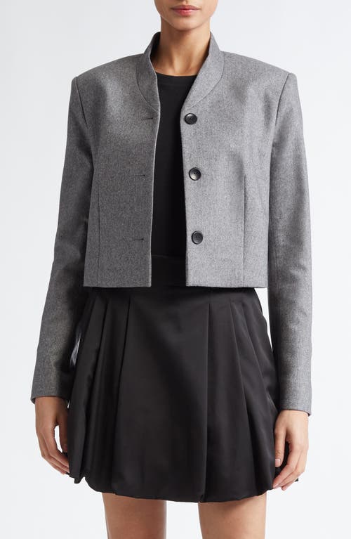 Shop Maria Mcmanus Stretch Wool & Cashmere Crop Blazer In Charcoal Melange