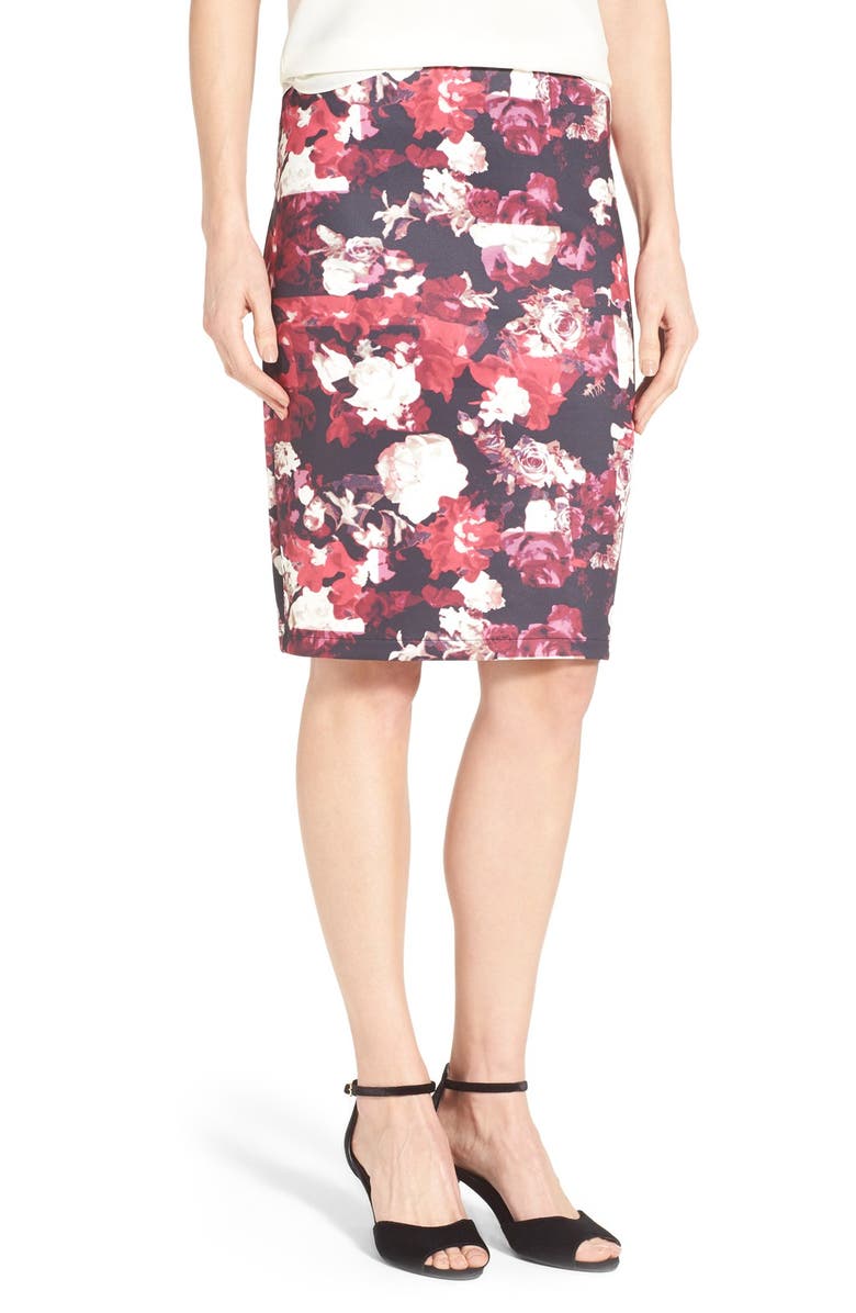 Dex Floral Print Scuba Knit Pencil Skirt | Nordstrom
