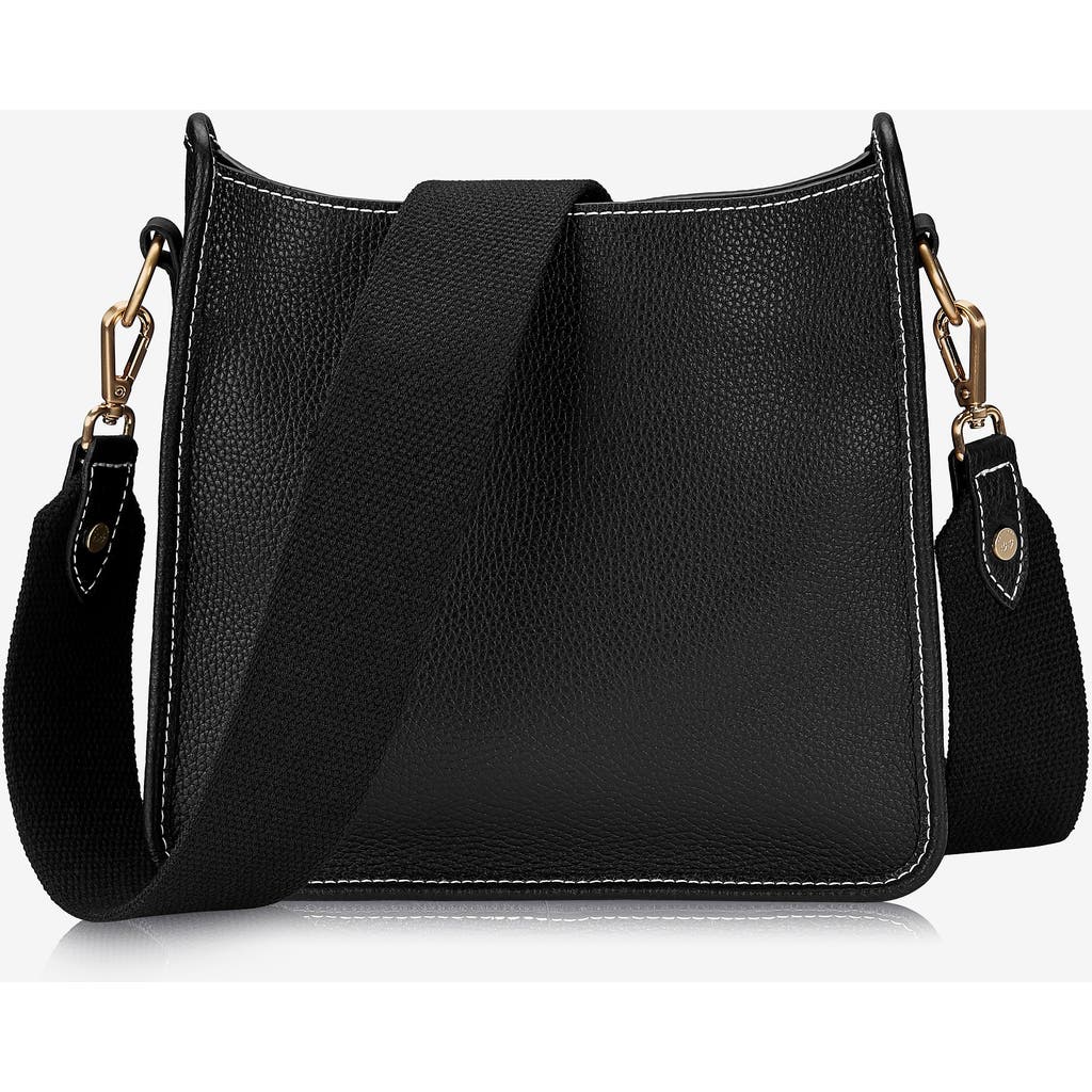 Gigi New York Elle Pebble Leather Crossbody Bag In Black