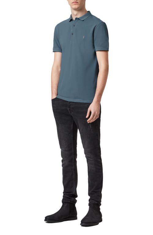 Shop Allsaints Reform Slim Fit Cotton Polo In Workers Blue