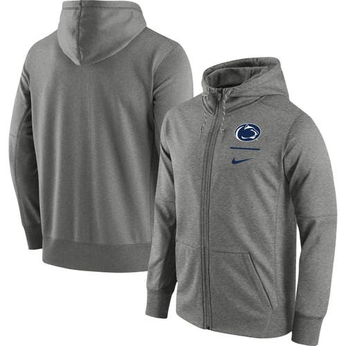Men's Nike Heathered Gray Penn State Nittany Lions Logo Stack Performance Full-Zip Hoodie in Heather Gray