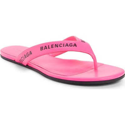 Balenciaga Logo Flip Flop, Pink