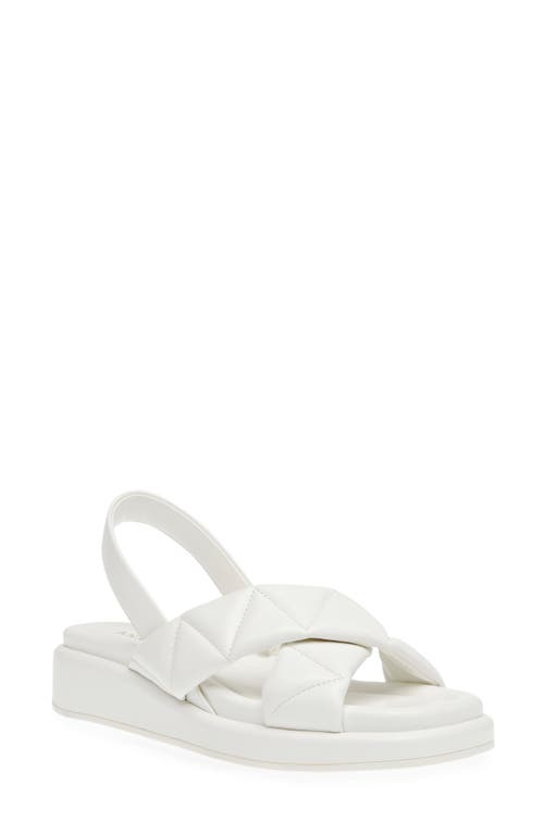 Anne Klein Artise Slingback Wedge Sandal In White Smooth