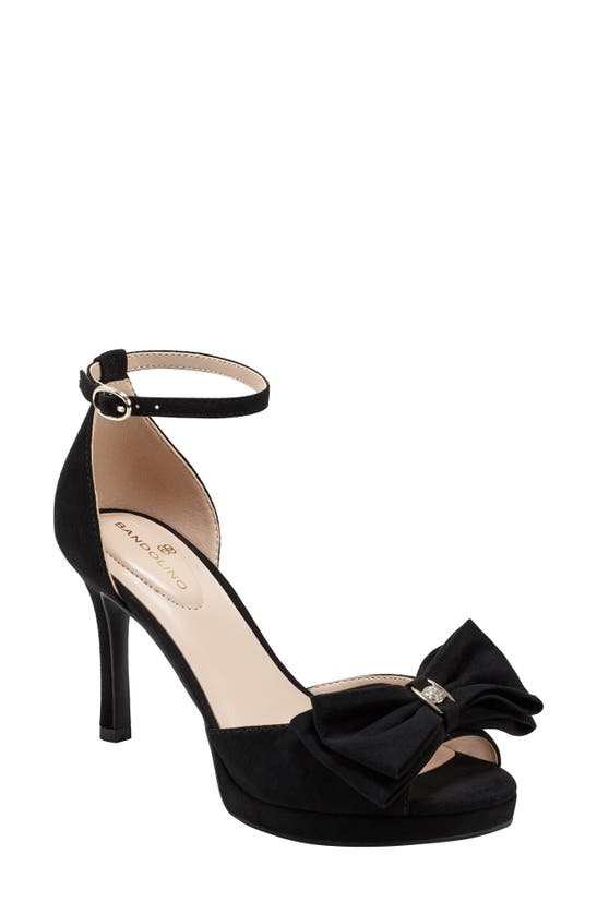 Bandolino Kissly Ankle Strap Sandal In Black - Faux Suede