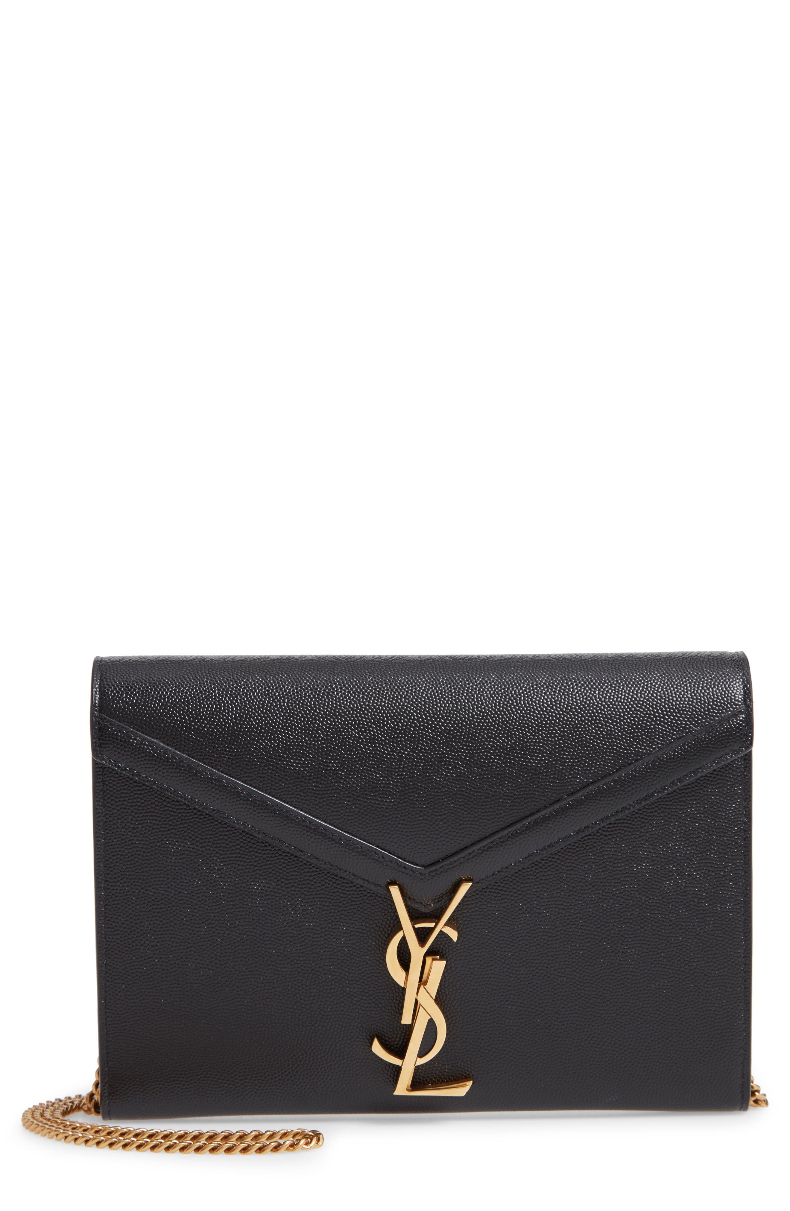 Saint Laurent Cassandra Leather Wallet on a Chain Nordstrom