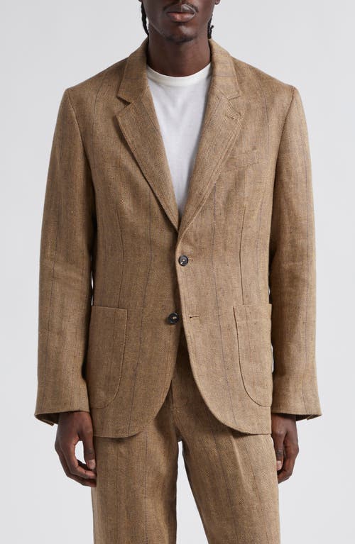 Noah Linen Herringbone Sport Coat Tan/Brown at Nordstrom,