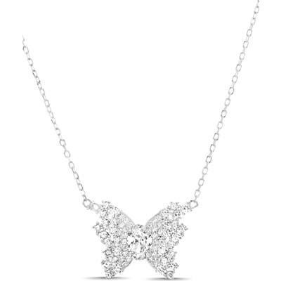 Lesa Michele Pave Butterfly Pendant Necklace