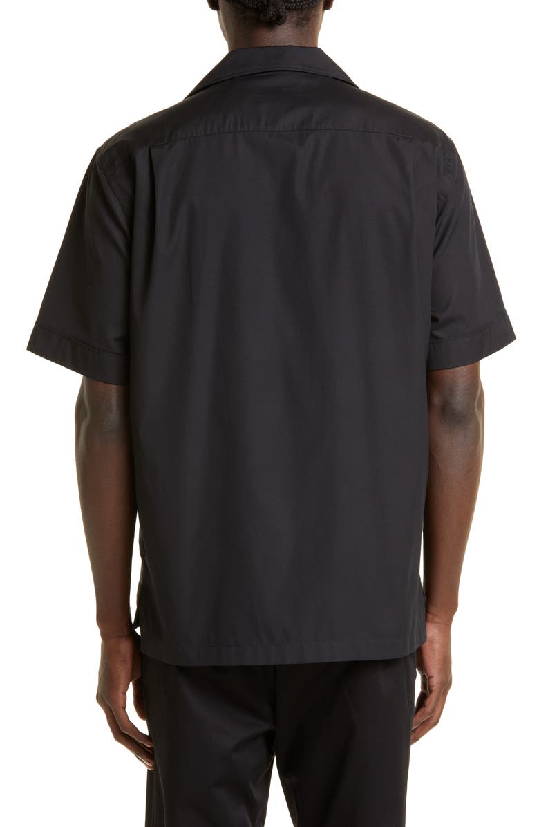 Dolce&Gabbana Logo Hardware Short Sleeve Cotton Button-Up Shirt | Nordstrom