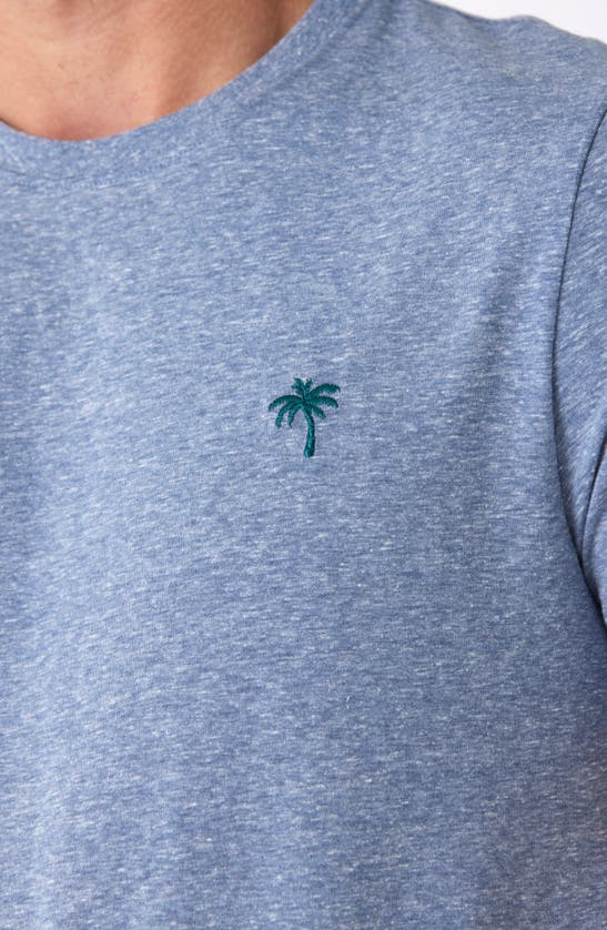 Shop Threads 4 Thought Palm Tree Embroidered Heathered T-shirt In China Blue