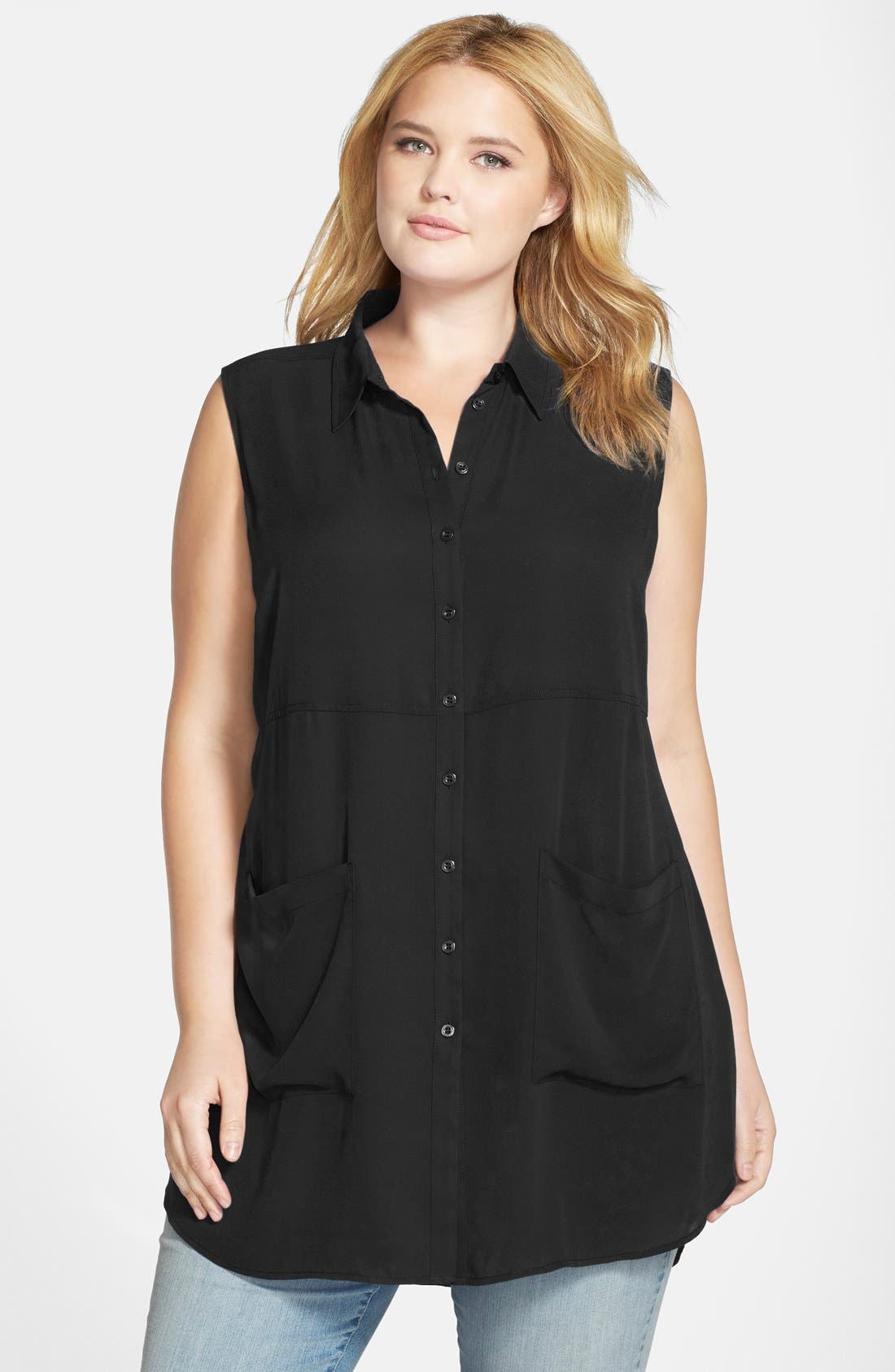 Sejour Sleeveless Pocket Tunic (Plus Size) Nordstrom