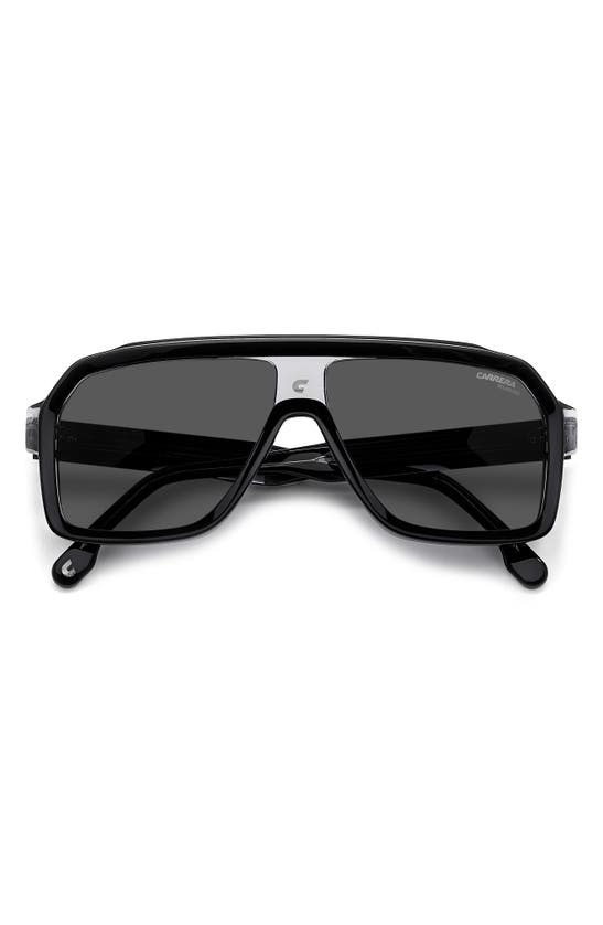 Shop Carrera Eyewear 60mm Gradient Polarized Rectangular Sunglasses In Dark Gray Black/ Gray Polar