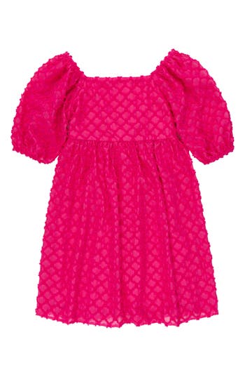 Speechless Kids' Babydoll Textured Chiffon Party Dress In Hot Pink Jm