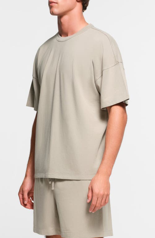 Shop Skims Oversize Stretch Crewneck T-shirt In Shale