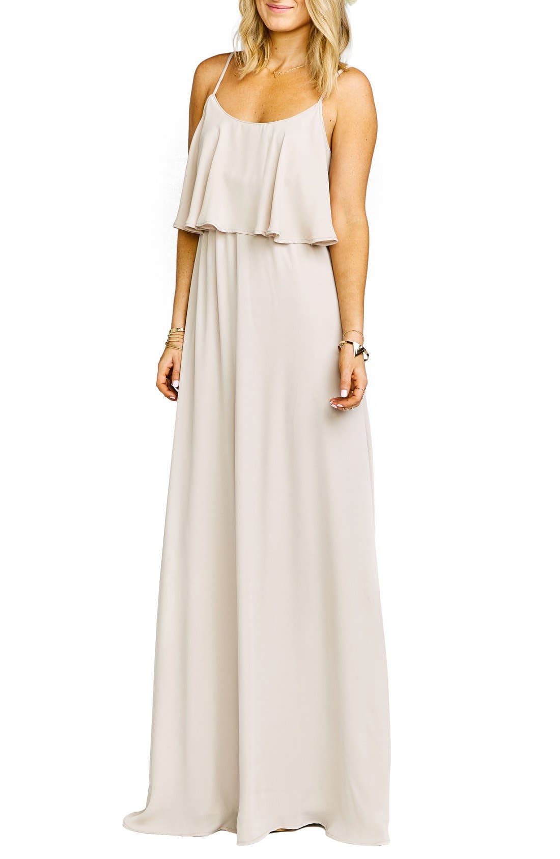 caitlin cold shoulder chiffon gown