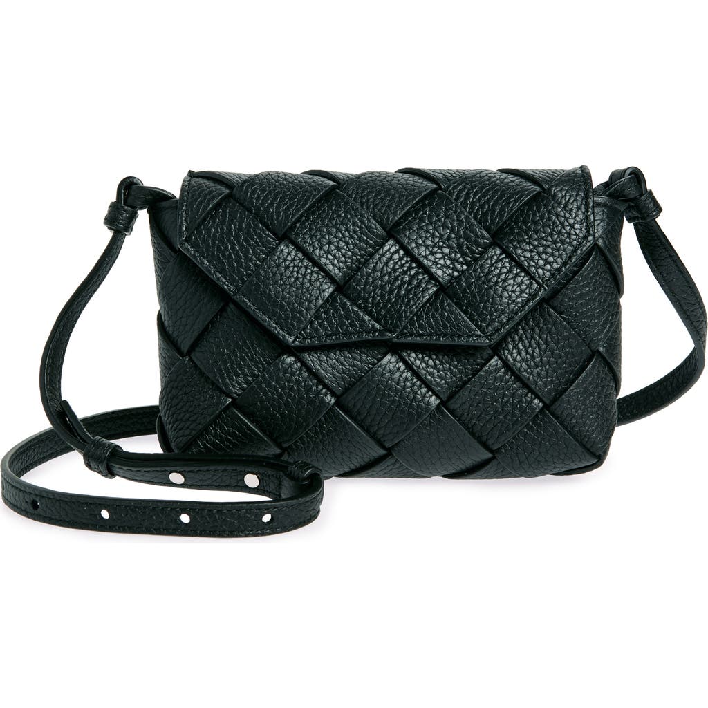 Bottega Veneta Small Diago Intreccio Leather Handbag In 8803 Black/silver