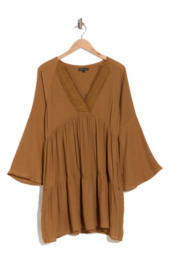 Shop Wishlist Tiered Bell Sleeve Blouse In Brown