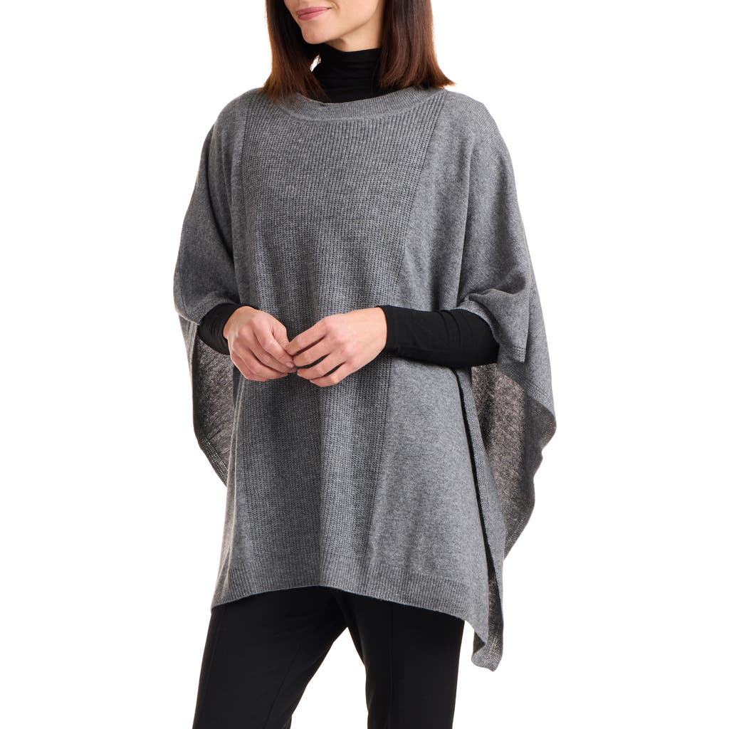 Bruno Magli Women's Wool Blend Knit Poncho In Med Grey