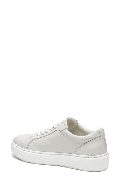 Johnston & Murphy Cammie Low Top Sneaker In White Tumbled Full Grain