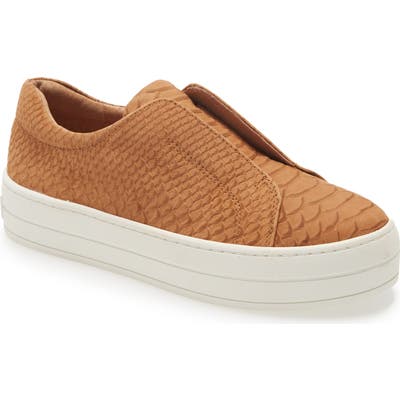 Jslides Heidi Platform Slip-On Sneaker- Brown