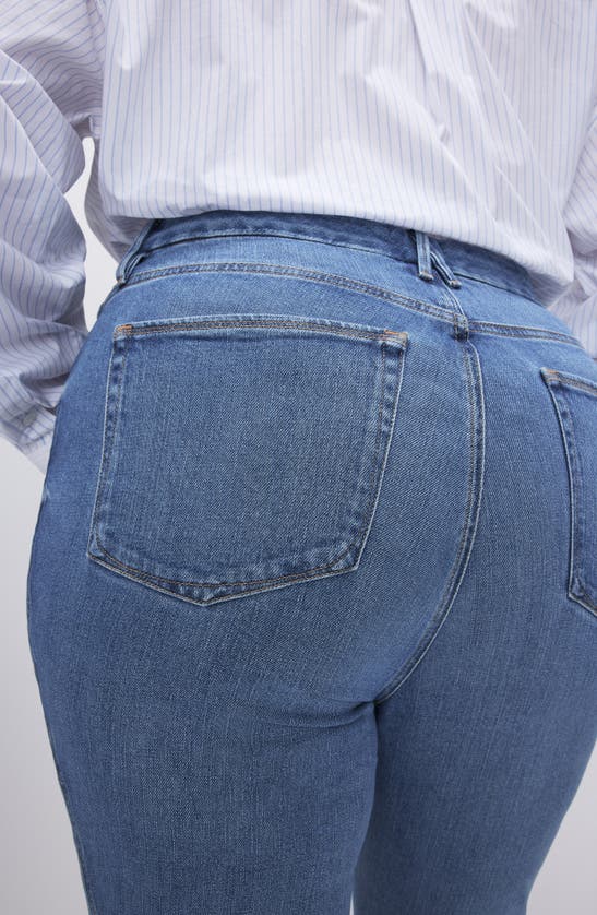 Good American Good Curve Chew Hem Bootcut Jeans In Indigo631