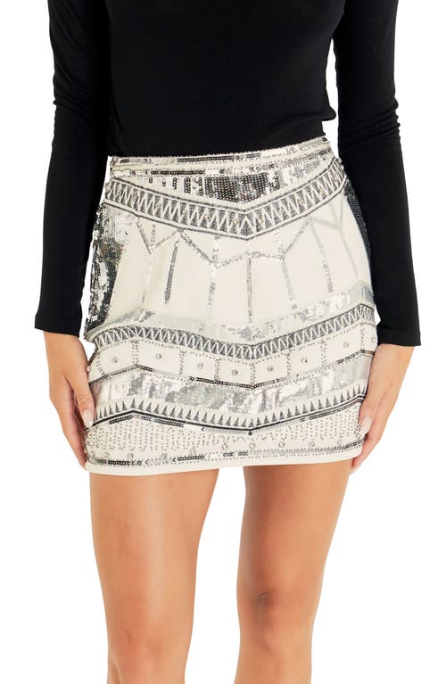 Shop Endless Rose Embellished Miniskirt In White