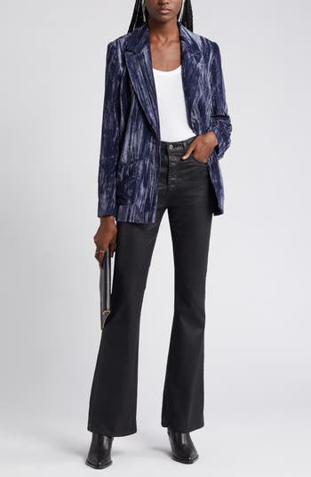 Relaxed Fit Velvet Blazer