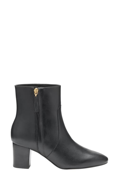 Johnston & Murphy Eleanor Block Heel Bootie In Black Calfskin